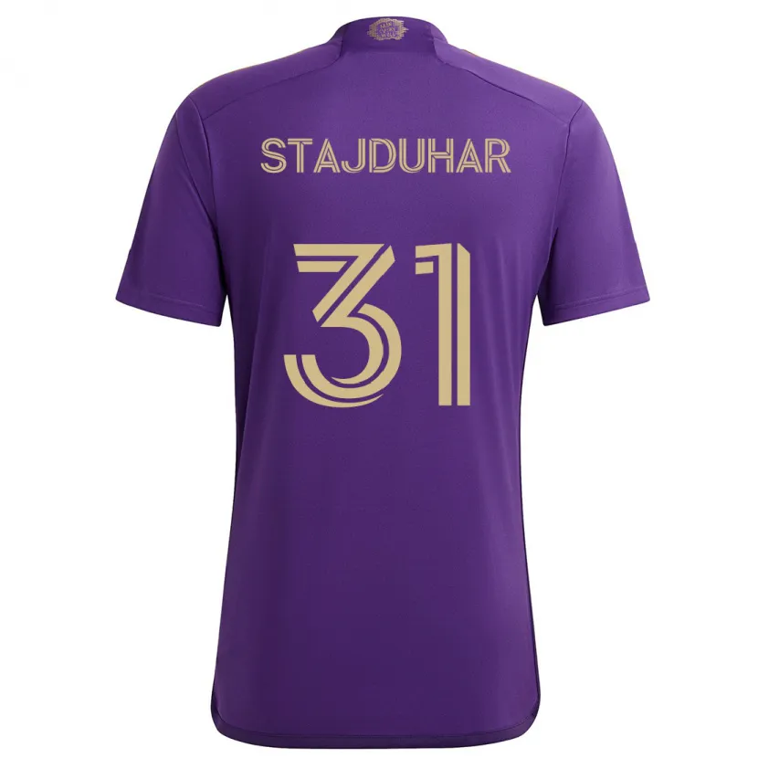 Danxen Kid Mason Stajduhar #31 Purple Yellow Home Jersey 2024/25 T-Shirt