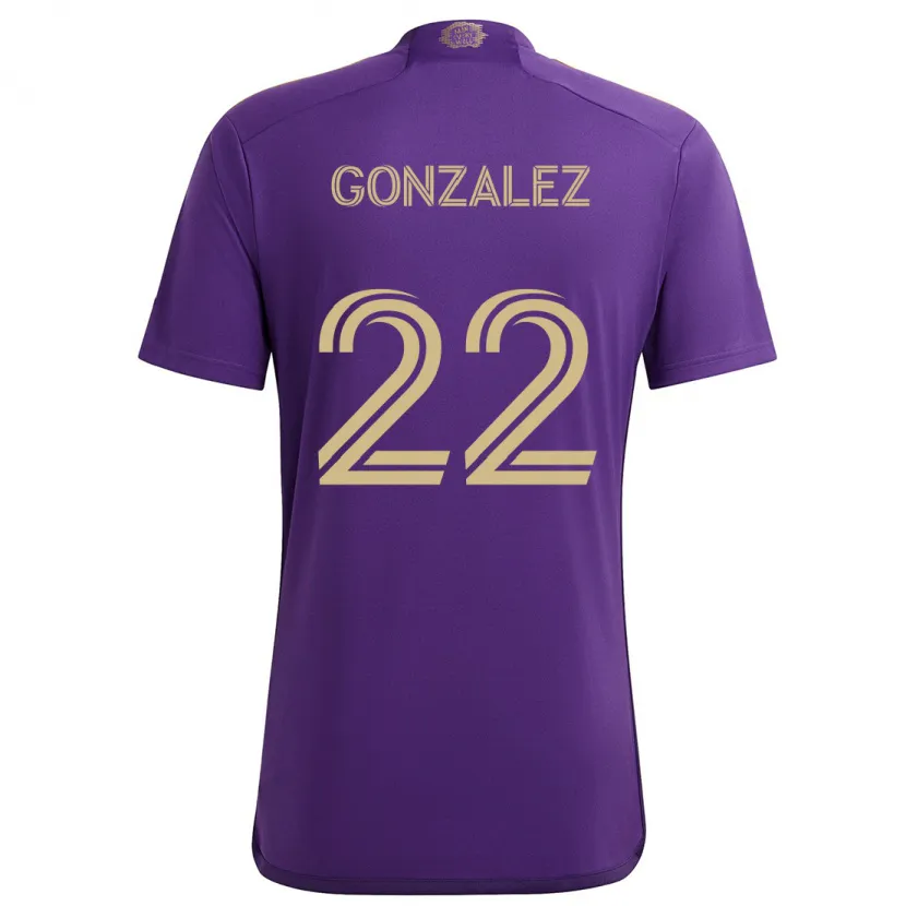 Danxen Kid Gastón González #22 Purple Yellow Home Jersey 2024/25 T-Shirt