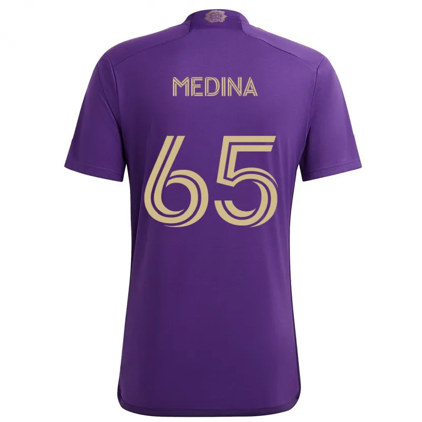 Danxen Kid Cristian Medina #65 Purple Yellow Home Jersey 2024/25 T-Shirt