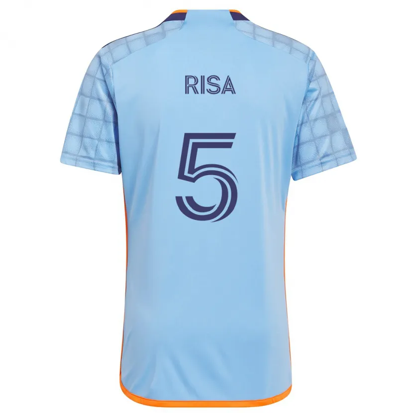 Danxen Kid Birk Risa #5 Blue Orange Home Jersey 2024/25 T-Shirt