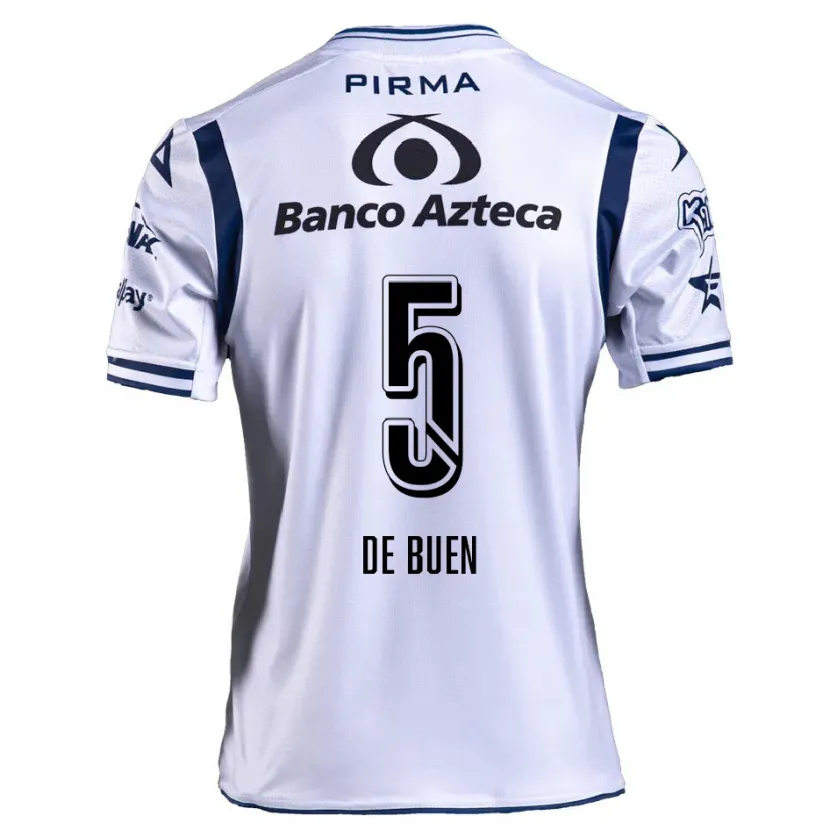 Danxen Kid Diego De Buen #5 White Navy Blue Home Jersey 2024/25 T-Shirt