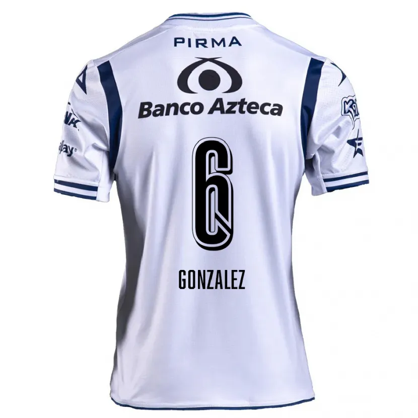 Danxen Kid Pablo González #6 White Navy Blue Home Jersey 2024/25 T-Shirt