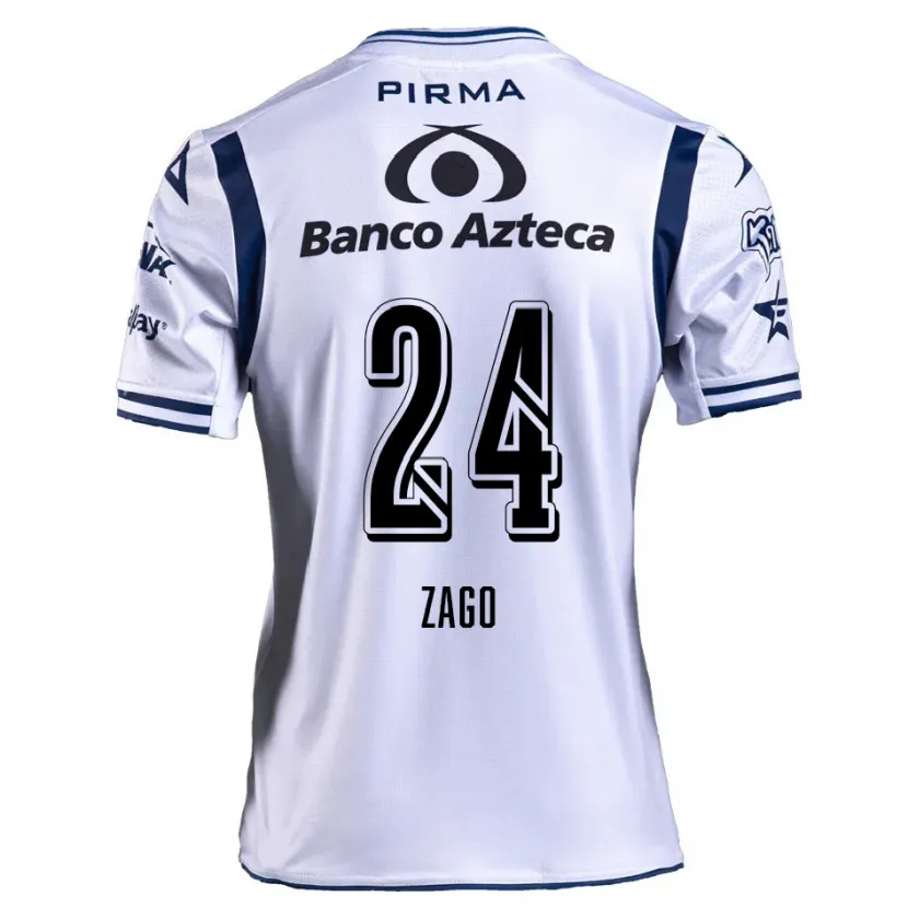 Danxen Kid Diego Zago #24 White Navy Blue Home Jersey 2024/25 T-Shirt