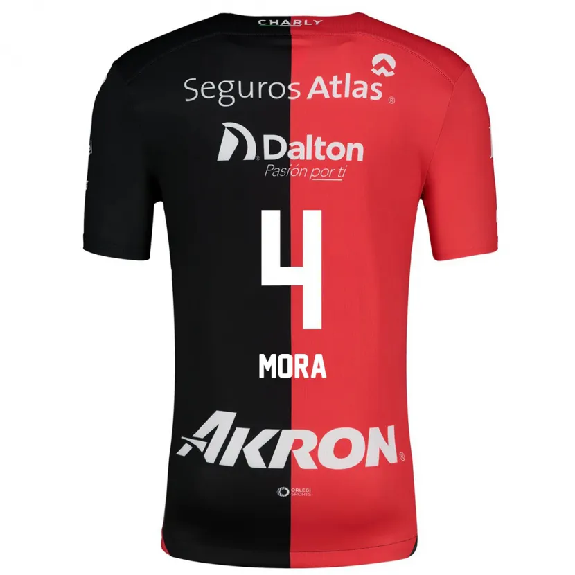 Danxen Kid Adrián Mora #4 Red Black Home Jersey 2024/25 T-Shirt