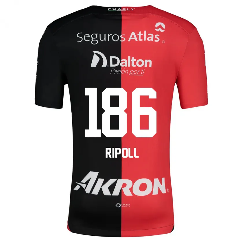 Danxen Kid Alonso Ripoll #186 Red Black Home Jersey 2024/25 T-Shirt