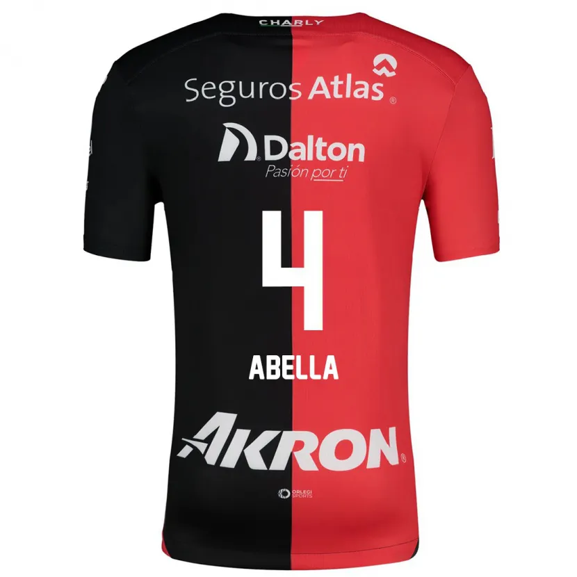 Danxen Kid José Abella #4 Red Black Home Jersey 2024/25 T-Shirt