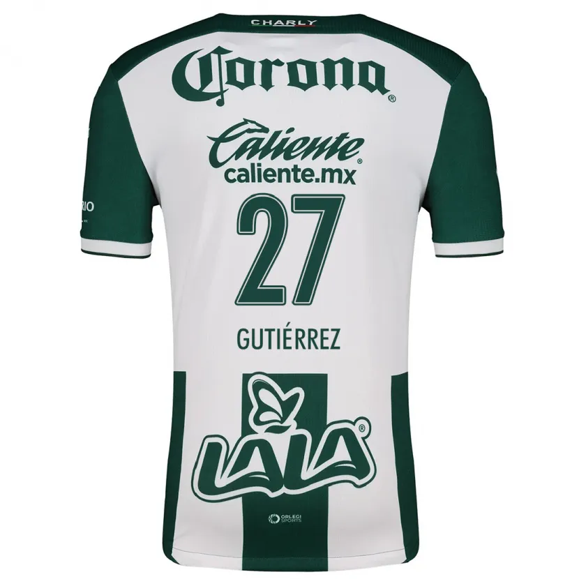 Danxen Kid Luis Gutiérrez #27 Green White Home Jersey 2024/25 T-Shirt