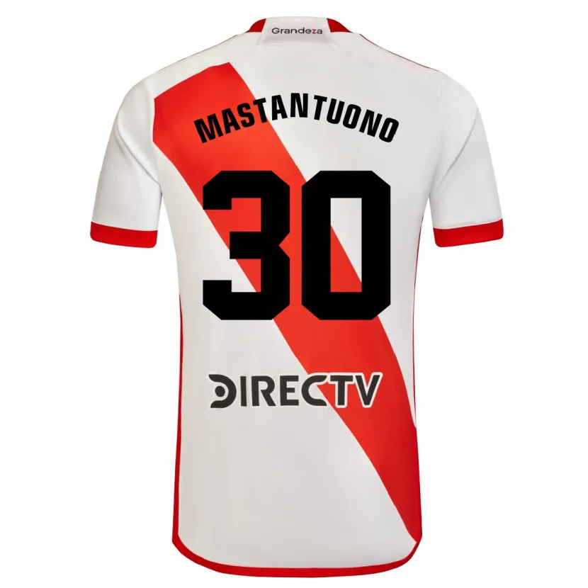 Danxen Kid Franco Mastantuono #30 White Red Home Jersey 2024/25 T-Shirt