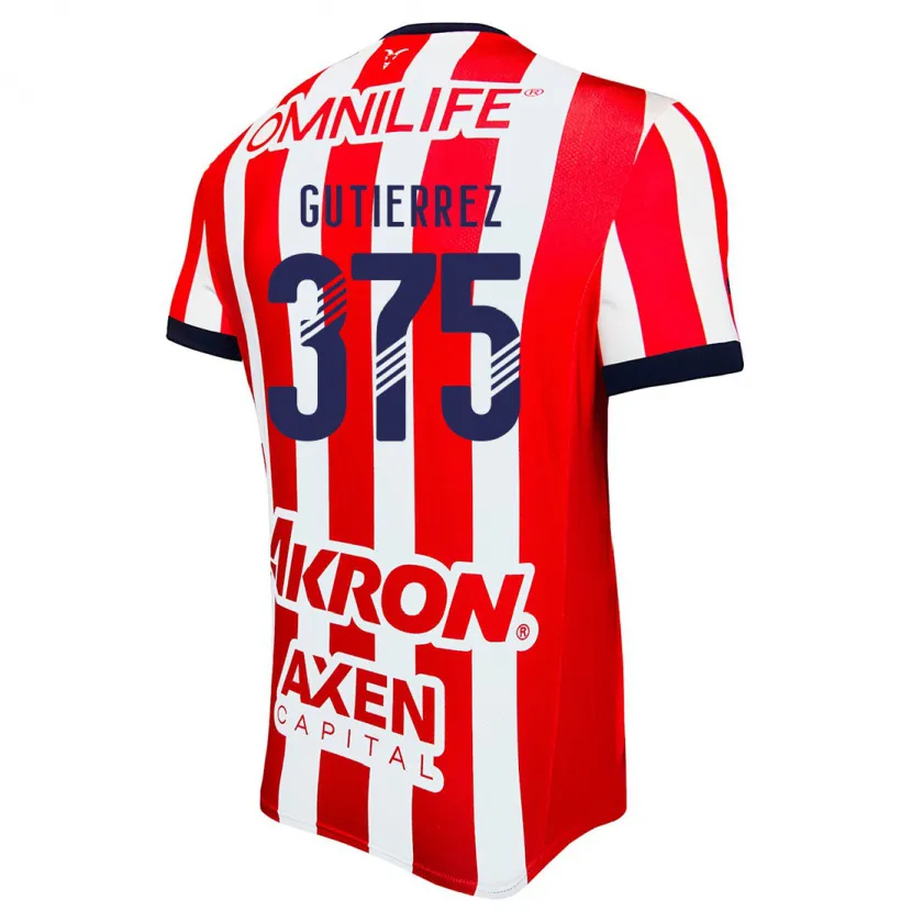 Danxen Kid Gerson Gutiérrez #375 Red White Blue Home Jersey 2024/25 T-Shirt