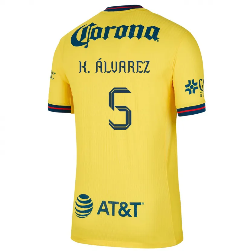 Danxen Kid Kevin Álvarez #5 Yellow Blue Home Jersey 2024/25 T-Shirt