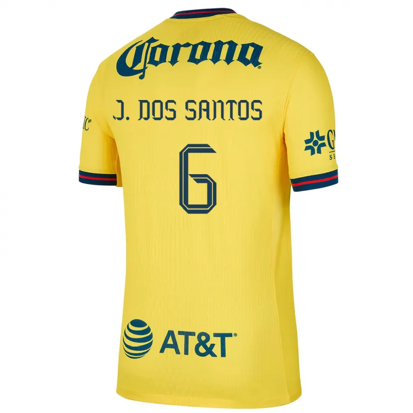 Danxen Kid Jonathan Dos Santos #6 Yellow Blue Home Jersey 2024/25 T-Shirt