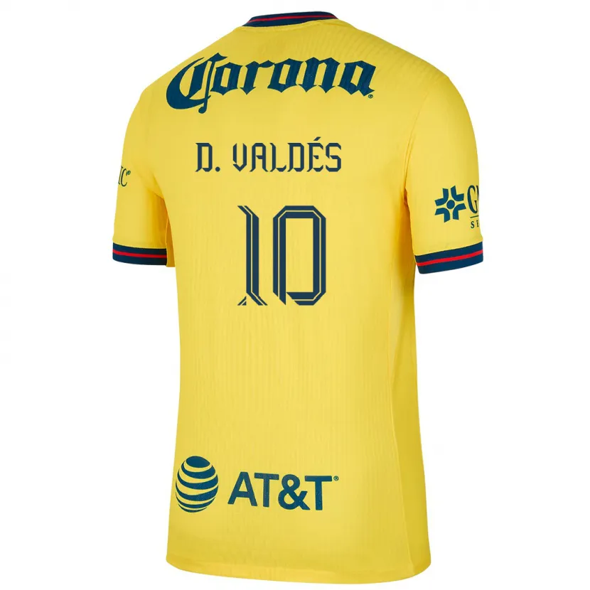 Danxen Kid Diego Valdés #10 Yellow Blue Home Jersey 2024/25 T-Shirt