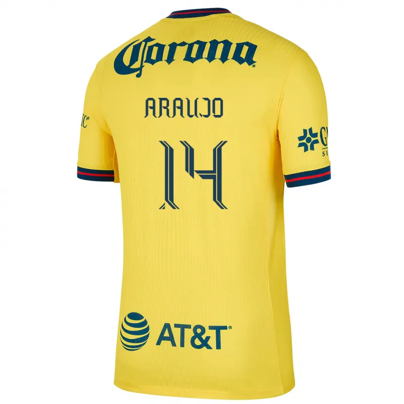 Danxen Kid Néstor Araújo #14 Yellow Blue Home Jersey 2024/25 T-Shirt