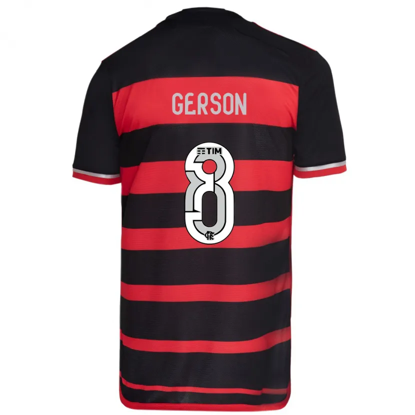 Danxen Kid Gerson #8 Red Black Home Jersey 2024/25 T-Shirt