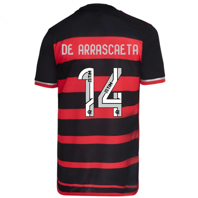 Danxen Kid Giorgian De Arrascaeta #14 Red Black Home Jersey 2024/25 T-Shirt