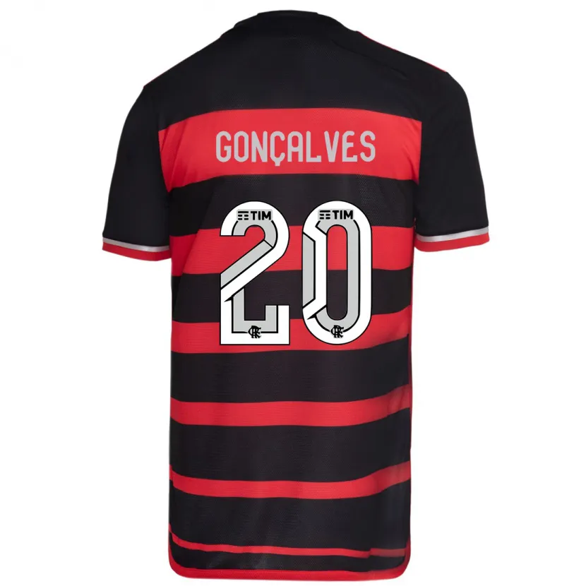 Danxen Kid Matheus Gonçalves #20 Red Black Home Jersey 2024/25 T-Shirt