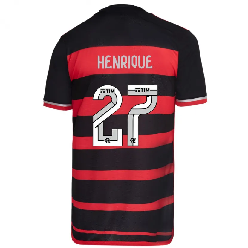 Danxen Kid Bruno Henrique #27 Red Black Home Jersey 2024/25 T-Shirt