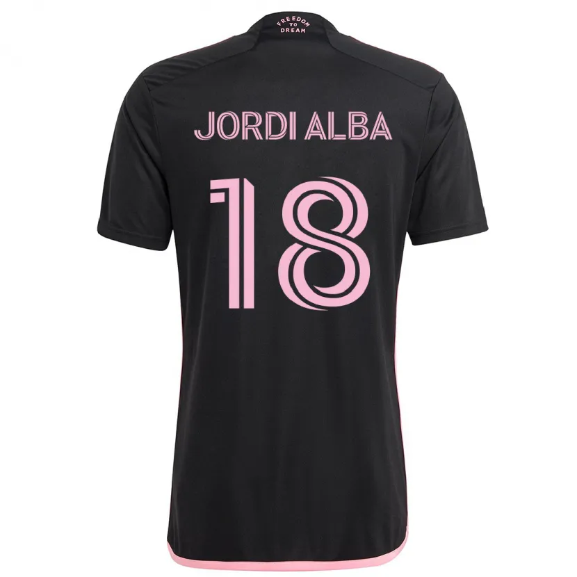 Danxen Kid Jordi Alba #18 Black Away Jersey 2024/25 T-Shirt