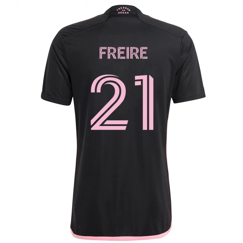 Danxen Kid Nicolás Freire #21 Black Away Jersey 2024/25 T-Shirt