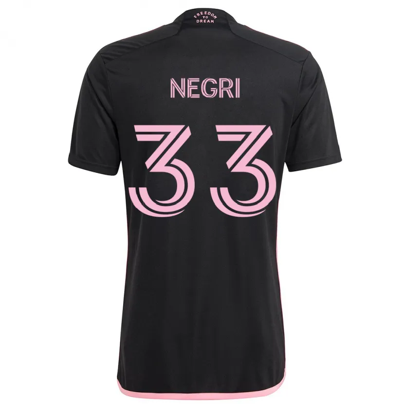 Danxen Kid Franco Negri #33 Black Away Jersey 2024/25 T-Shirt