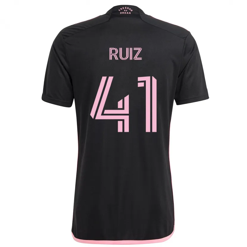 Danxen Kid David Ruíz #41 Black Away Jersey 2024/25 T-Shirt