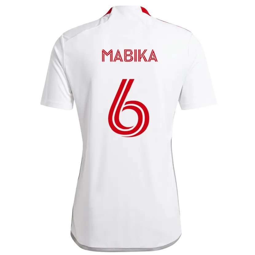 Danxen Kid Aimé Mabika #6 White Red Away Jersey 2024/25 T-Shirt