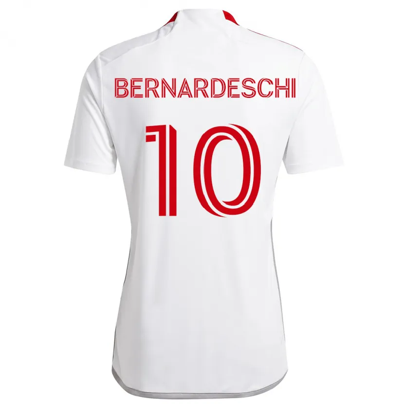 Danxen Kid Federico Bernardeschi #10 White Red Away Jersey 2024/25 T-Shirt