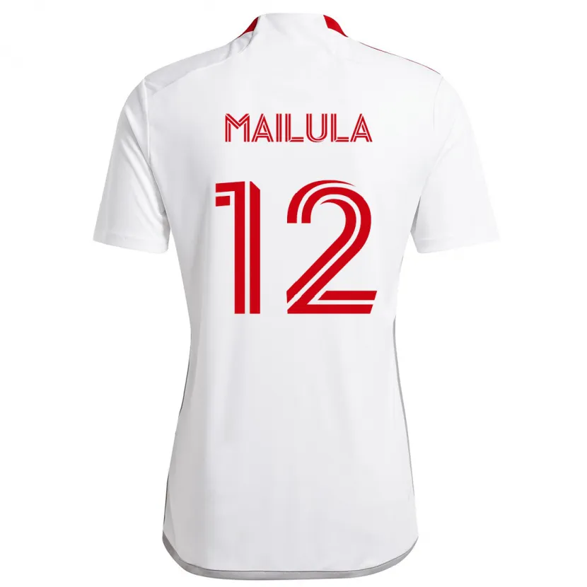 Danxen Kid Cassius Mailula #12 White Red Away Jersey 2024/25 T-Shirt