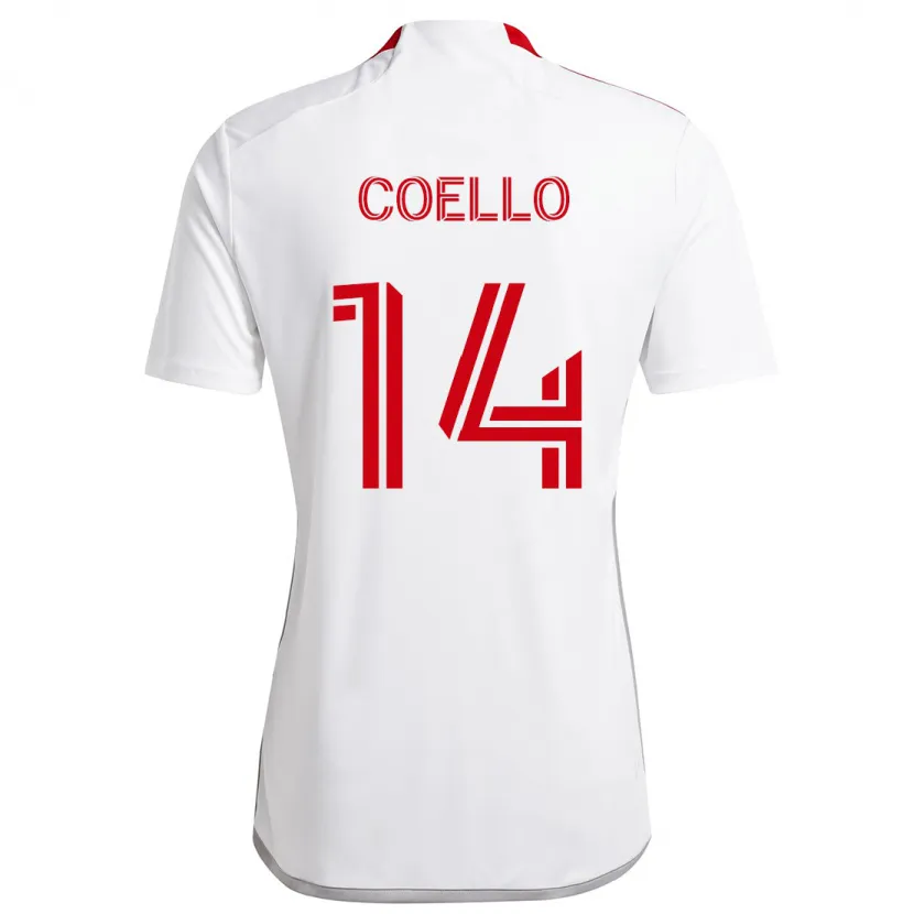 Danxen Kid Alonso Coello #14 White Red Away Jersey 2024/25 T-Shirt