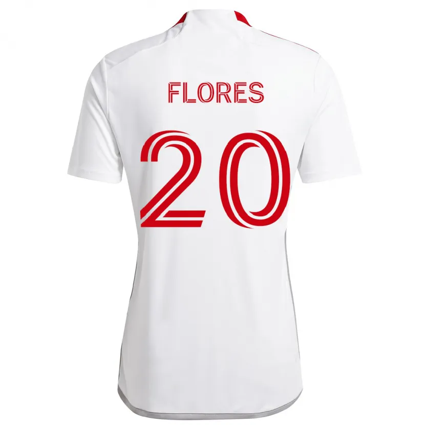 Danxen Kid Deybi Flores #20 White Red Away Jersey 2024/25 T-Shirt