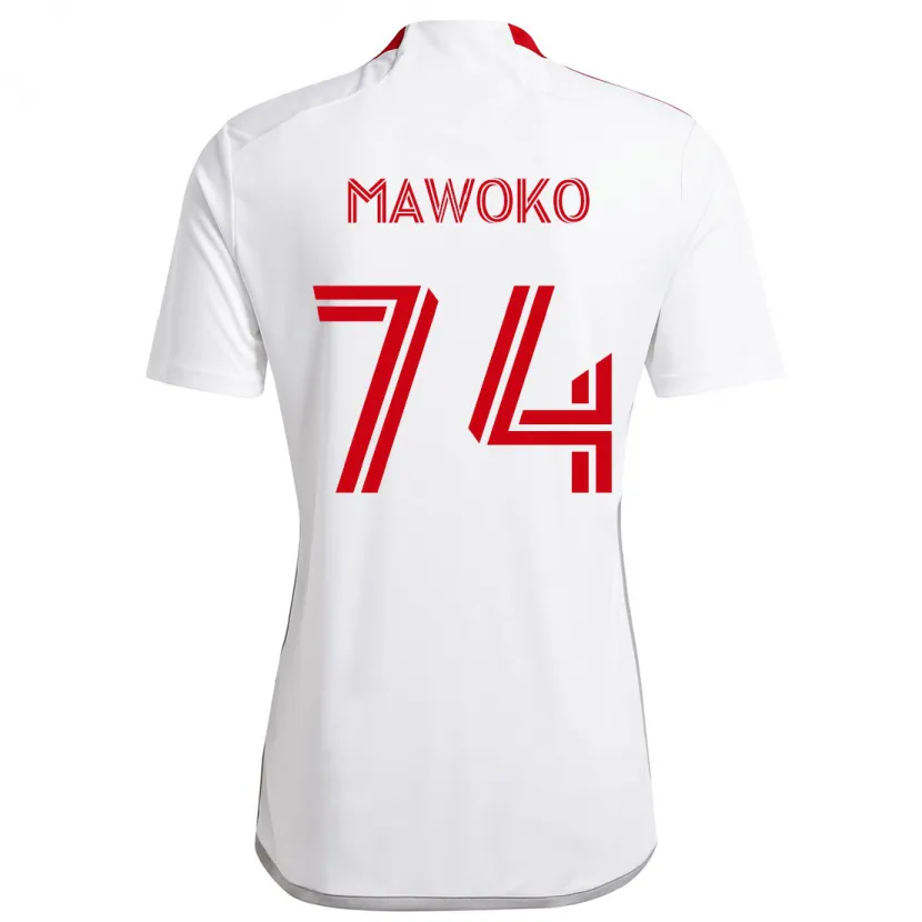 Danxen Kid Kundai Mawoko #74 White Red Away Jersey 2024/25 T-Shirt