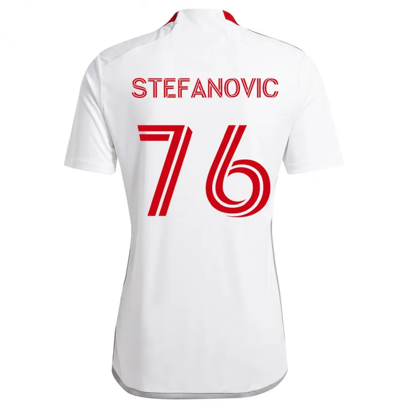 Danxen Kid Lazar Stefanovic #76 White Red Away Jersey 2024/25 T-Shirt