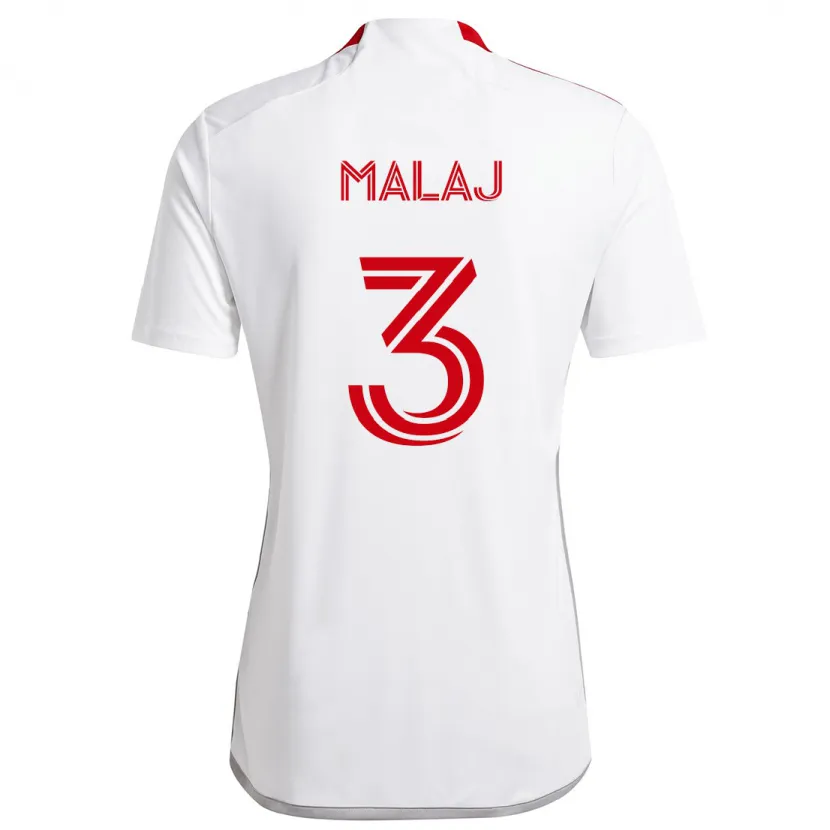 Danxen Kid Albert Malaj #3 White Red Away Jersey 2024/25 T-Shirt