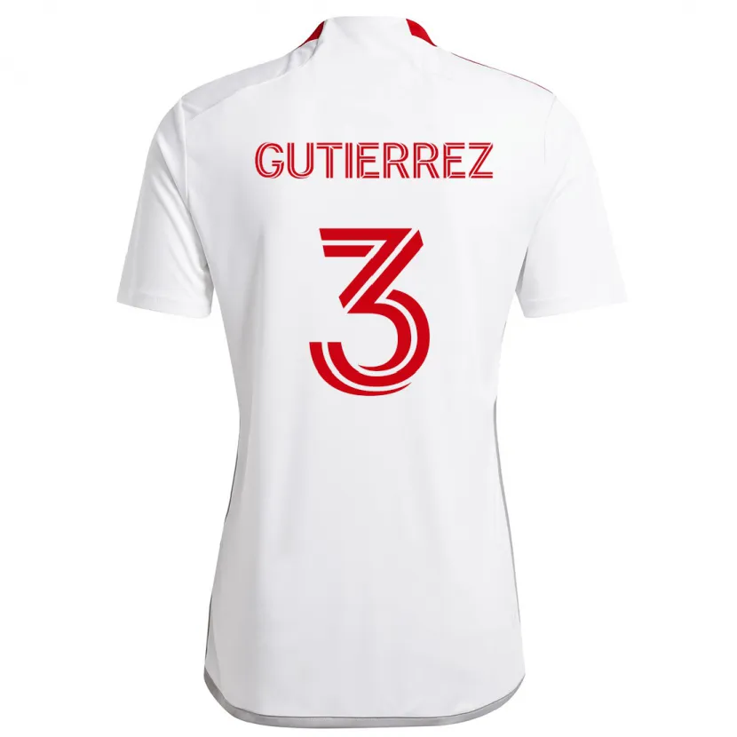 Danxen Kid Cristián Gutiérrez #3 White Red Away Jersey 2024/25 T-Shirt