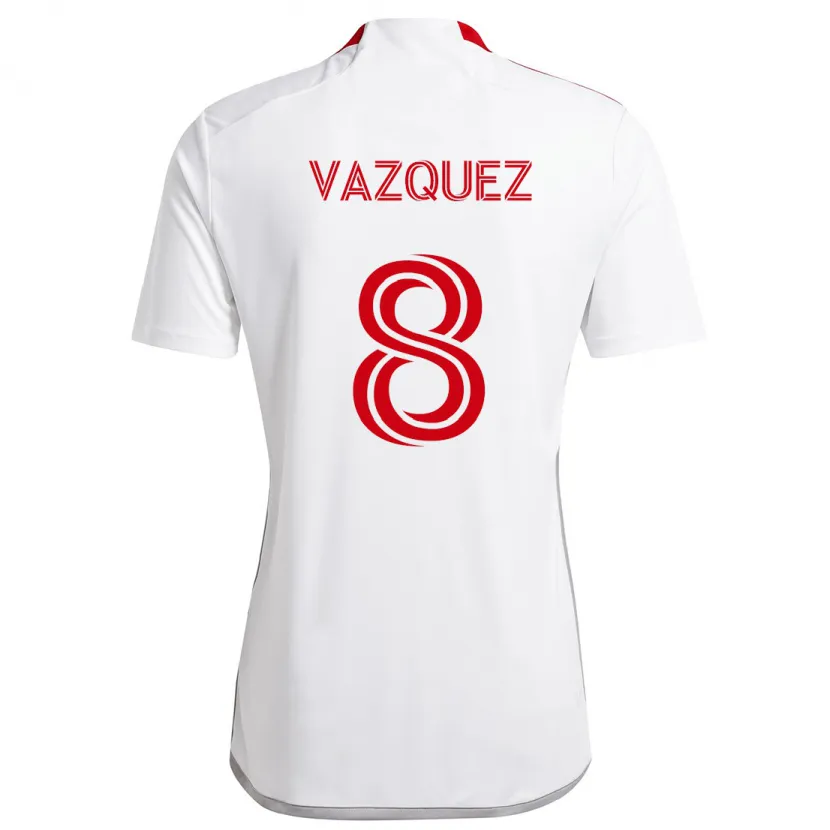 Danxen Kid Víctor Vázquez #8 White Red Away Jersey 2024/25 T-Shirt