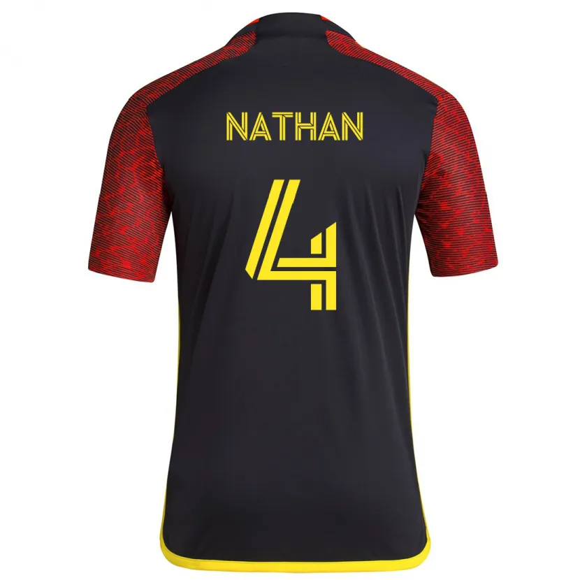 Danxen Kid Nathan #4 Red Black Away Jersey 2024/25 T-Shirt