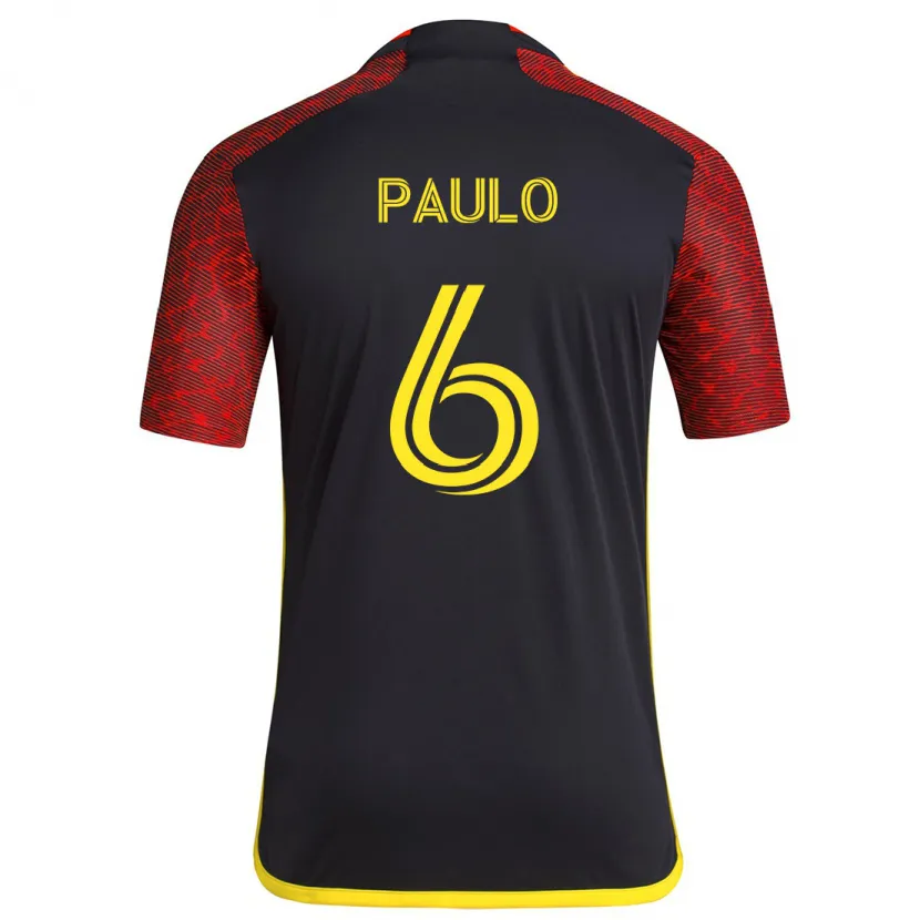 Danxen Kid João Paulo #6 Red Black Away Jersey 2024/25 T-Shirt