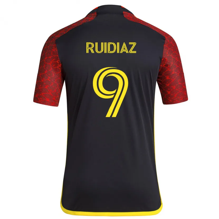 Danxen Kid Raúl Ruidíaz #9 Red Black Away Jersey 2024/25 T-Shirt