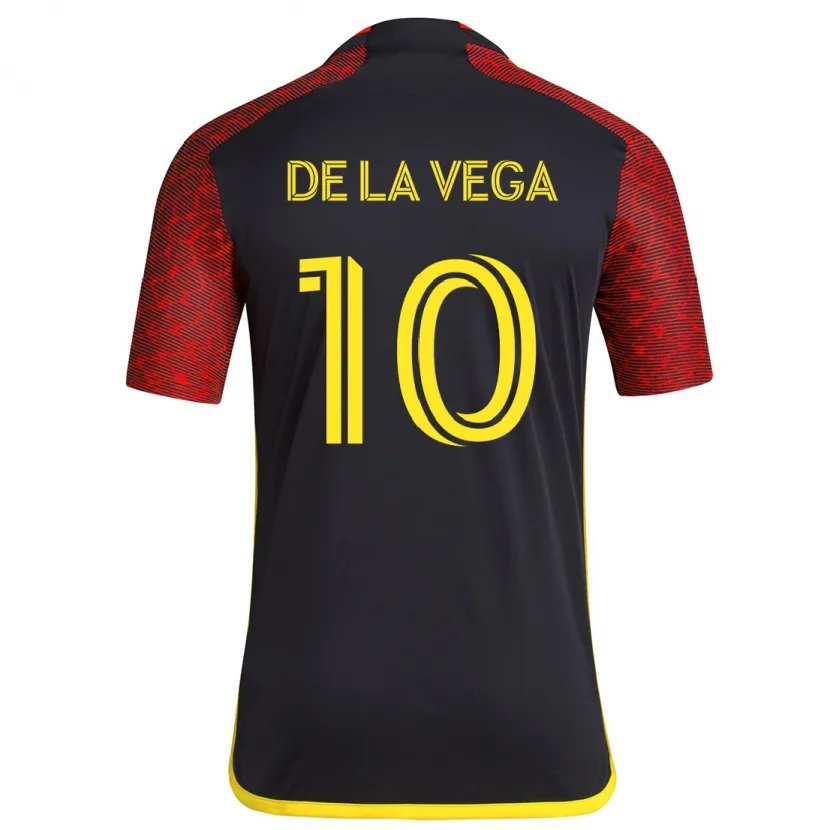 Danxen Kid Pedro De La Vega #10 Red Black Away Jersey 2024/25 T-Shirt