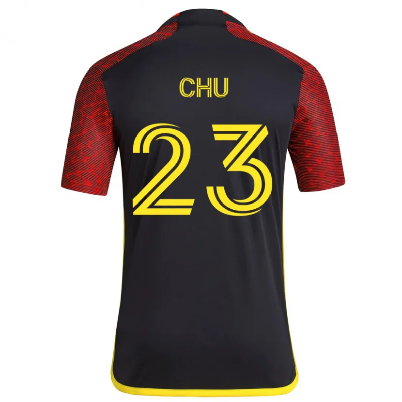 Danxen Kid Léo Chú #23 Red Black Away Jersey 2024/25 T-Shirt