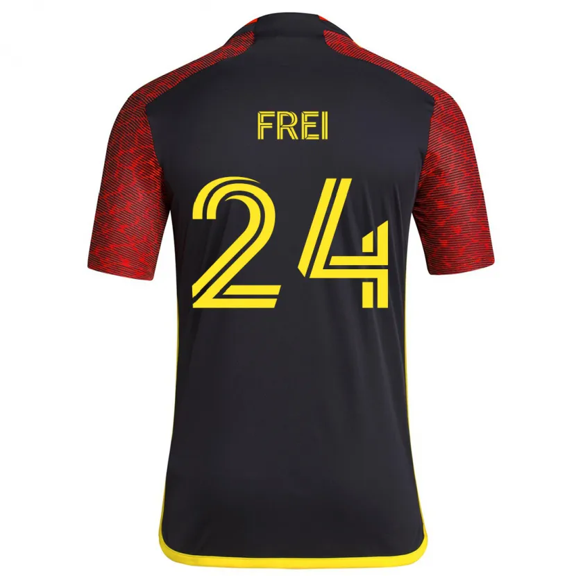 Danxen Kid Stefan Frei #24 Red Black Away Jersey 2024/25 T-Shirt