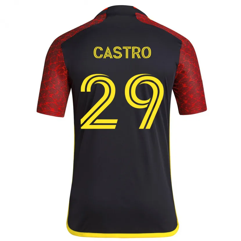 Danxen Kid Jacob Castro #29 Red Black Away Jersey 2024/25 T-Shirt