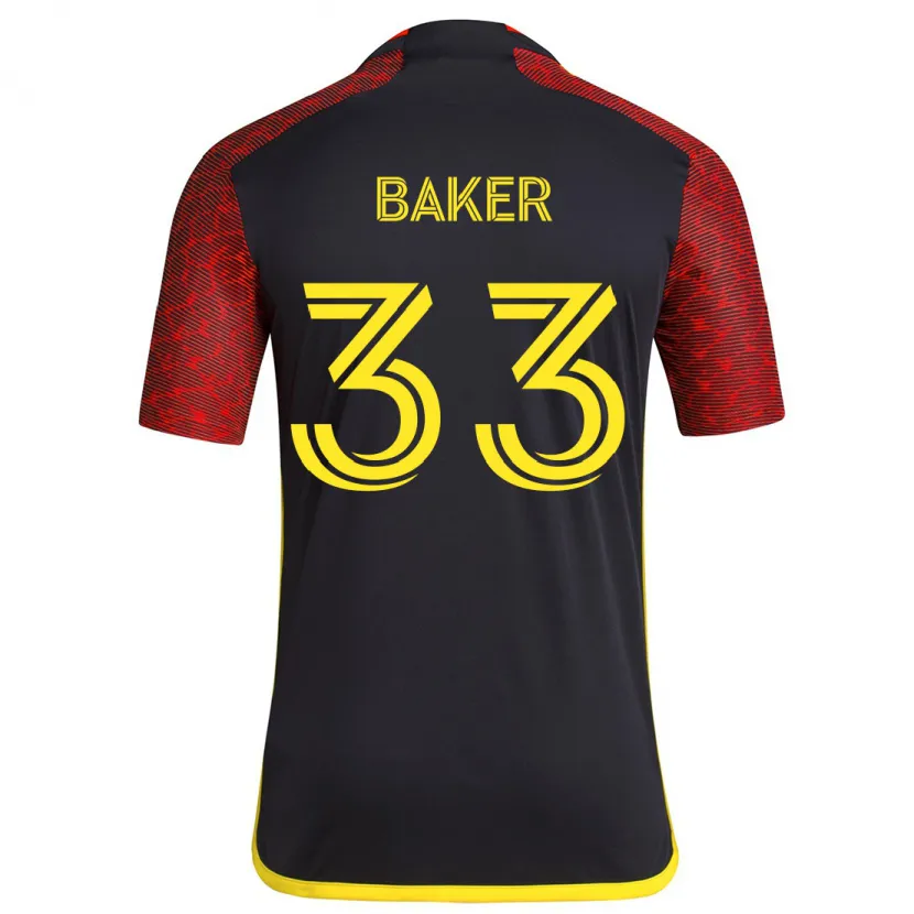 Danxen Kid Cody Baker #33 Red Black Away Jersey 2024/25 T-Shirt