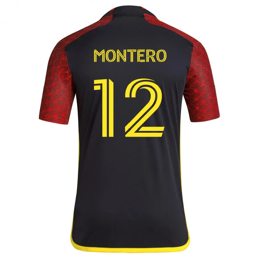 Danxen Kid Fredy Montero #12 Red Black Away Jersey 2024/25 T-Shirt