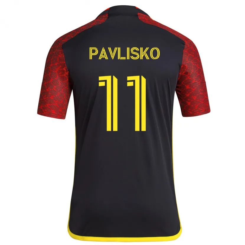 Danxen Kid Kirsten Pavlisko #11 Red Black Away Jersey 2024/25 T-Shirt