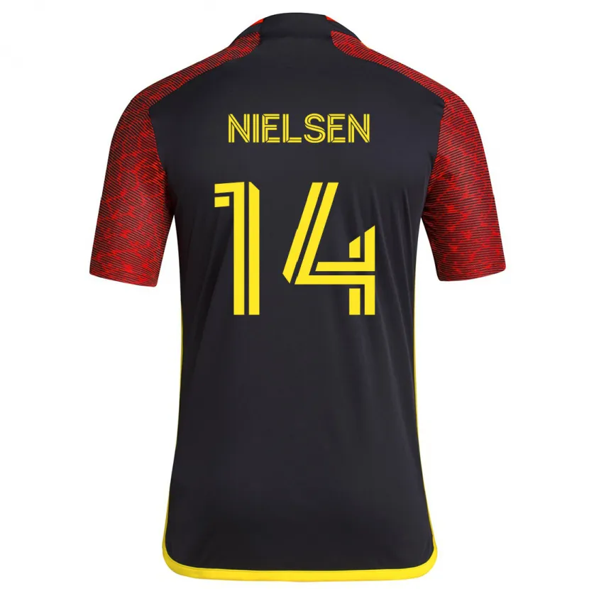 Danxen Kid Taylor Nielsen #14 Red Black Away Jersey 2024/25 T-Shirt