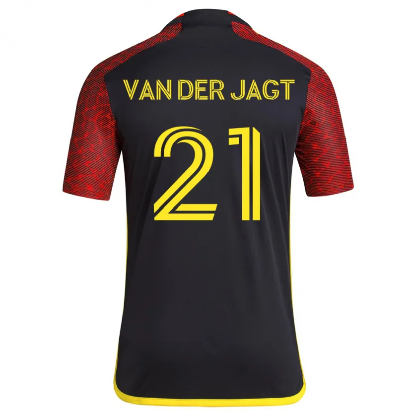 Danxen Kid Olivia Van Der Jagt #21 Red Black Away Jersey 2024/25 T-Shirt