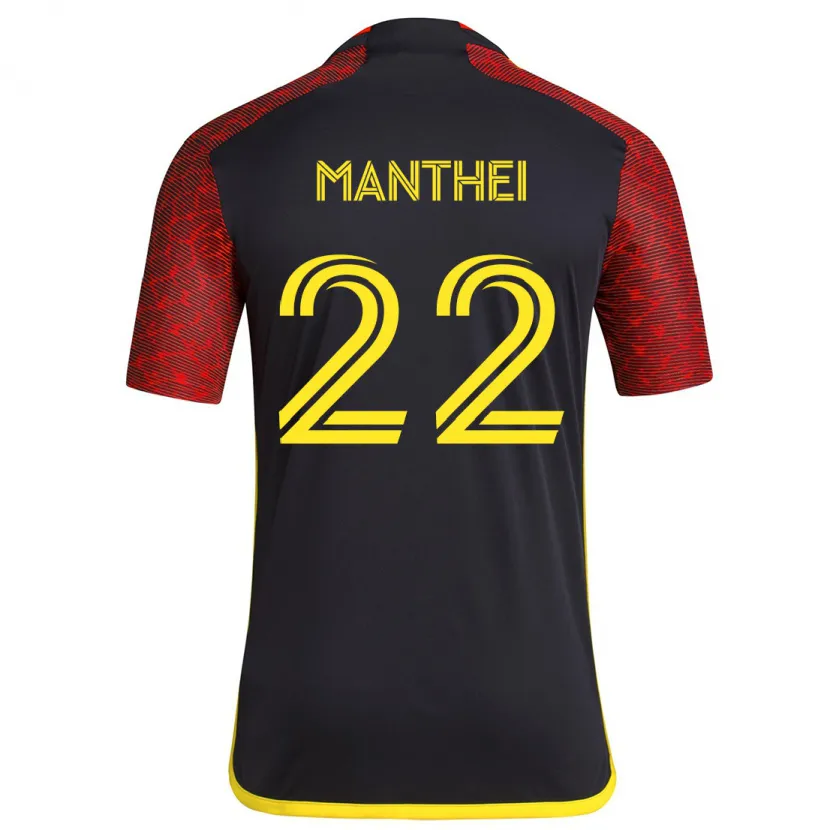 Danxen Kid Leahi Manthei #22 Red Black Away Jersey 2024/25 T-Shirt