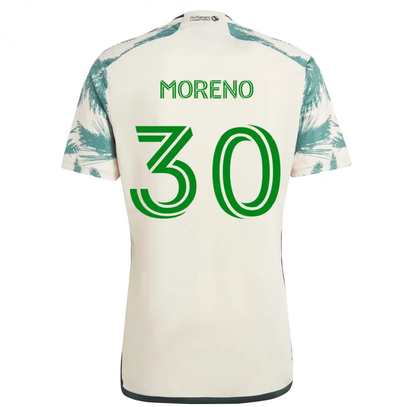 Danxen Kid Santiago Moreno #30 Beige Brown Away Jersey 2024/25 T-Shirt