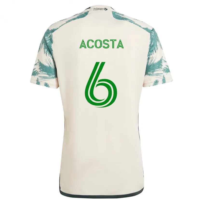 Danxen Kid Bryan Acosta #6 Beige Brown Away Jersey 2024/25 T-Shirt